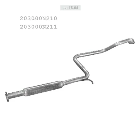 EDEX 15.64 - Kipufogó közép dob NISSAN ALMERA 1.4, 1.6 (1995-2000)