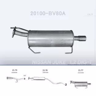   EDEX 15.77 - Kipufogó hátsó dob NISSAN JUKE 1.2 (2014-2019)