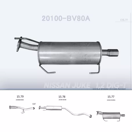 EDEX 15.77 - Kipufogó hátsó dob NISSAN JUKE 1.2 (2014-2019)