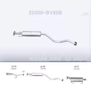   EDEX 15.78 - Kipufogó közép dob NISSAN JUKE 1.6 (2014-2019)