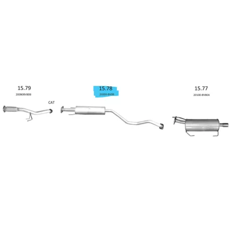 EDEX 15.78 - Kipufogó közép dob NISSAN JUKE 1.6 (2014-2019)