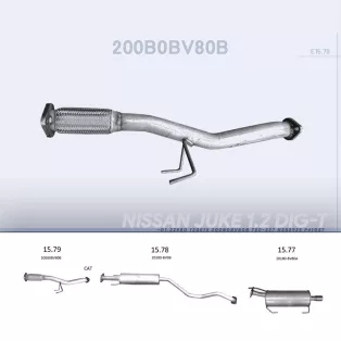   EDEX 15.79 - Kipufogó kipufogó cső NISSAN JUKE 1.2 (2014-)