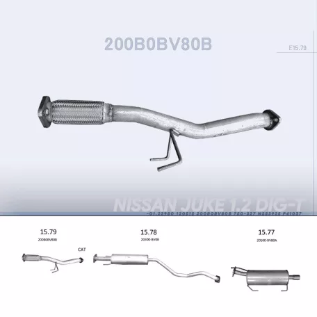 EDEX 15.79 - Kipufogó kipufogó cső NISSAN JUKE 1.2 (2014-)
