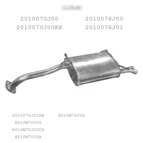 EDEX 15.86 - Kipufogó hátsó dob NISSAN PRIMERA 1.6 (1990-1996)