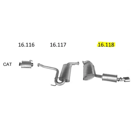EDEX 16.118 - Kipufogó hátsó dob ALFA ROMEO GTV 1.8, 2.0, 3.0 (2002-2005)