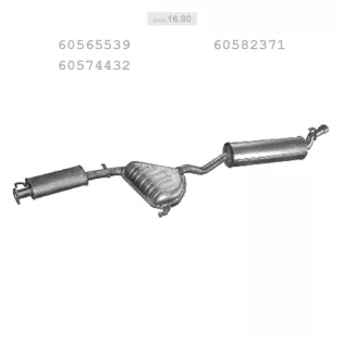   EDEX 16.80 - Kipufogó közép dob ALFA ROMEO 155 1.7, 1.8, 2.0, 2.5 (1992-1996)