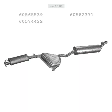 EDEX 16.80 - Kipufogó közép dob ALFA ROMEO 155 1.7, 1.8, 2.0, 2.5 (1992-1996)