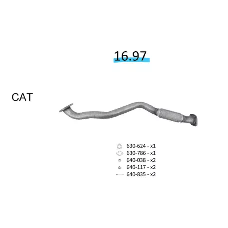 EDEX 16.97 - Kipufogó kipufogó cső ALFA ROMEO 147 1.9 D (2000-2010)