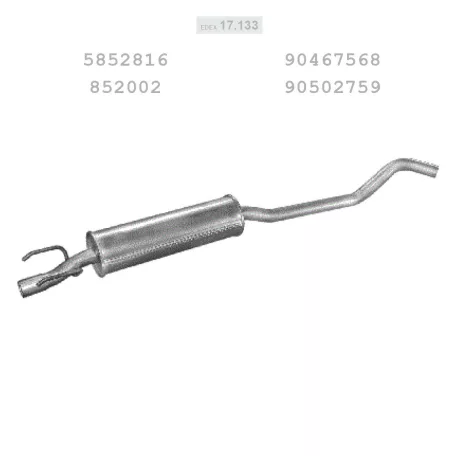 EDEX 17.133 - Kipufogó közép dob OPEL CORSA B 1.4, 1.6 (1993-2000)