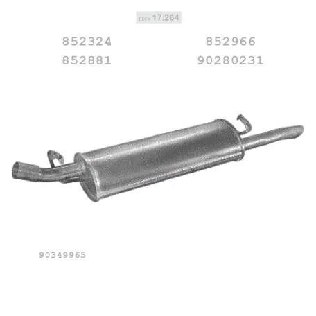 EDEX 17.264 - Kipufogó hátsó dob OPEL VECTRA A 1.7 D (1992-1995)