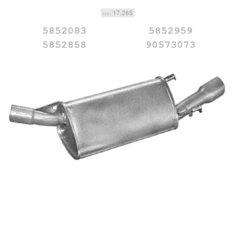 EDEX 17.265 - Kipufogó hátsó dob OPEL TIGRA 1.4, 1.6 (1994-1997)