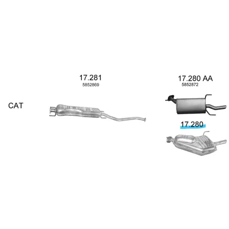 EDEX 17.280 - Opel Vectra B kipufogó hátsó dob