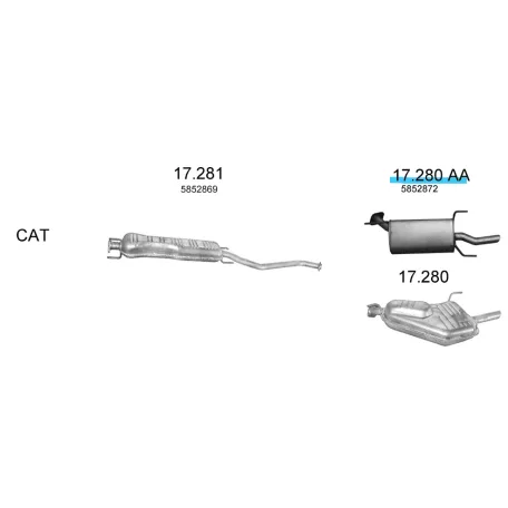 EDEX 17.280aa - Opel Vectra B hátsó kipufogó dob