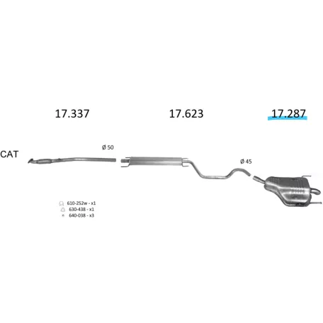 EDEX 17.287 - Opel Zafira B kipufogó hátsó dob