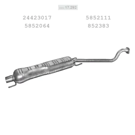 EDEX 17.292 - Kipufogó közép dob OPEL ASTRA G 1.6, 1.8, 2.0 (1998-2005)