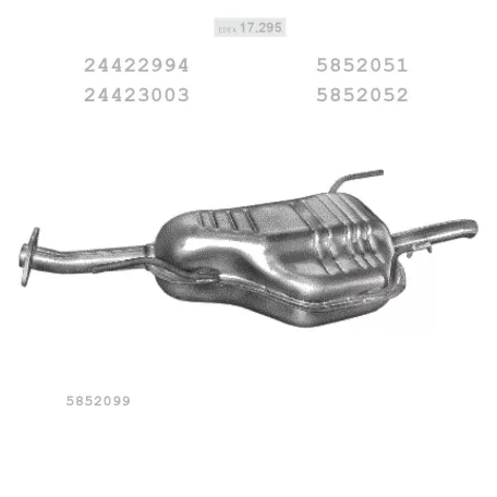 EDEX 17.295 - Kipufogó hátsó dob OPEL ASTRA G 1.4, 1.6 (1998-2004)