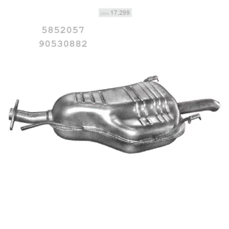 EDEX 17.299 - Kipufogó hátsó dob OPEL ASTRA G 1.7 D, 2.0 D (1998-2004)