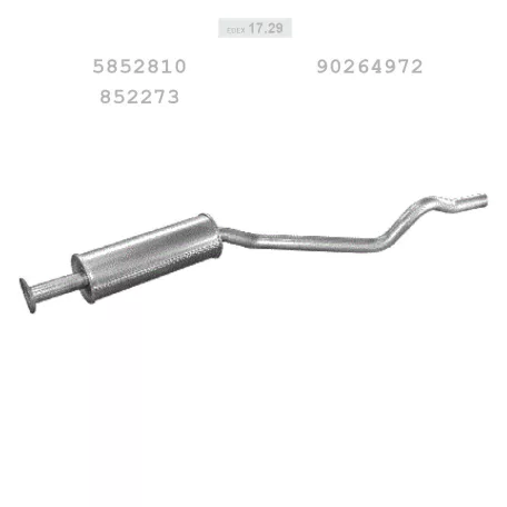 EDEX 17.29 - Kipufogó közép dob OPEL KADETT E 1.3, 1.3 combo, 1.4, 1.6, 1.8, 2.0 (1984-1991)