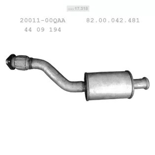   EDEX 17.318 - Kipufogó közép dob OPEL VIVARO 1.9 D (2000-2014)