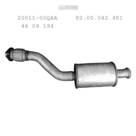 EDEX 17.318 - Kipufogó közép dob OPEL VIVARO 1.9 D (2000-2014)