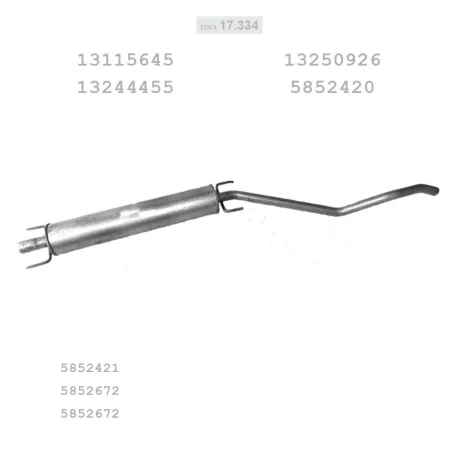 EDEX 17.334 - Kipufogó közép dob OPEL ASTRA H 1.6, 1.8 (2004-2014)