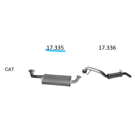 EDEX 17.335 - Opel Frontera B 2.2 kipufogó közép dob