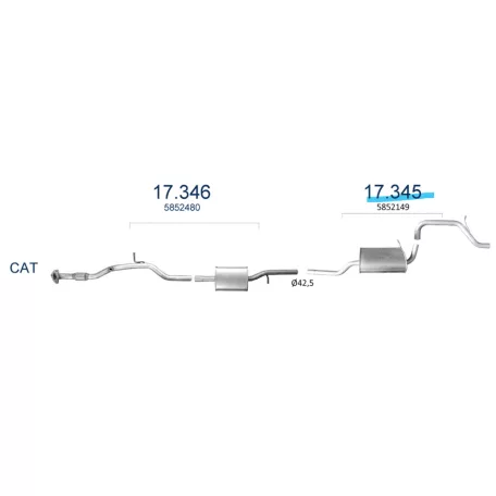 EDEX 17.345 - Opel Agila A 1.0 kipufogó hátsó dob