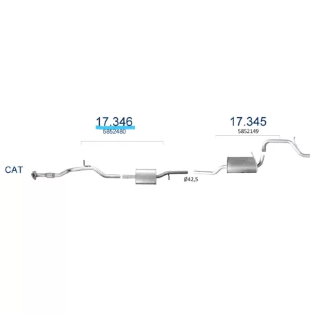 EDEX 17.346 - Opel Agila A 1.0 kipufogó