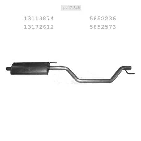 EDEX 17.349 - Kipufogó közép dob OPEL SIGNUM 1.8 (2005-2008)