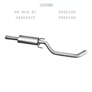   EDEX 17.358 - Kipufogó közép dob OPEL VECTRA C 2.2, 3.2 (2003-2008)