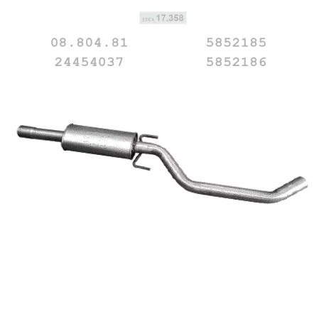 EDEX 17.358 - Kipufogó közép dob OPEL VECTRA C 2.2, 3.2 (2003-2008)