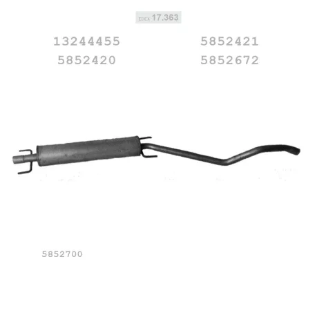 EDEX 17.363 - Kipufogó közép dob OPEL ASTRA H 1.6, 1.8 (2004-2014)