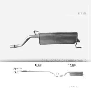   EDEX 17.370 - Kipufogó hátsó dob OPEL CORSA E 1.3 D (2014-)