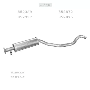   EDEX 17.38 - Kipufogó közép dob OPEL VECTRA A 1.8, 2.0 (1988-1995)