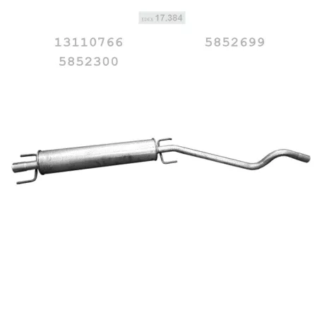 EDEX 17.384 - Kipufogó közép dob OPEL ASTRA H 1.6 (2004-2010)