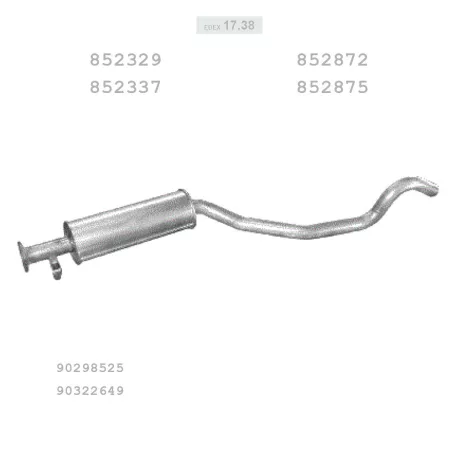 EDEX 17.38 - Kipufogó közép dob OPEL VECTRA A 1.8, 2.0 (1988-1995)
