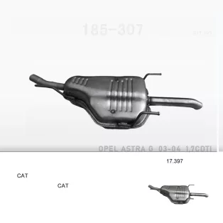   EDEX 17.397 - Kipufogó hátsó dob OPEL ASTRA G 1.7 D (2003-2004)