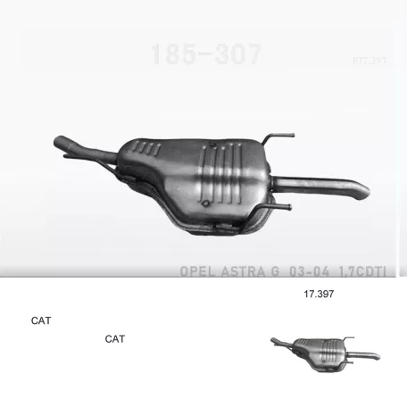 EDEX 17.397 - Kipufogó hátsó dob OPEL ASTRA G 1.7 D (2003-2004)