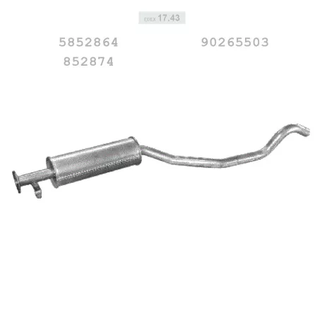 EDEX 17.43 - Kipufogó közép dob OPEL VECTRA A 1.6, 1.7 D (1988-1995)