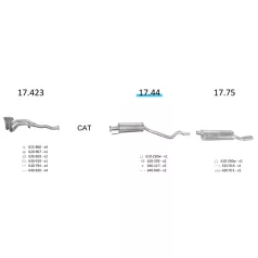 EDEX 17.44 - Opel Astra F kipufogó közép dob