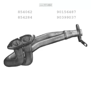   EDEX 17.464 - Kipufogó első cső OPEL KADETT D 1.3, 1.3 combo, 1.4, 1.6 (1982-1991)