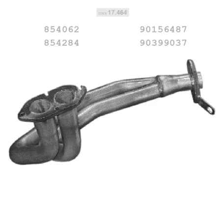 EDEX 17.464 - Kipufogó első cső OPEL KADETT D 1.3, 1.3 combo, 1.4, 1.6 (1982-1991)