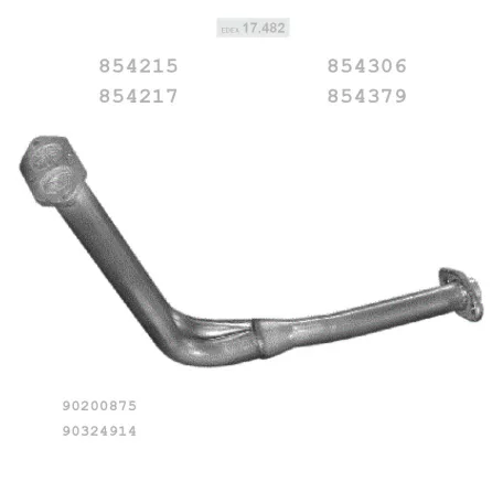 EDEX 17.482 - Kipufogó gyűjtő cső OPEL KADETT E 1.6, 1.6 D, 1.7 D (1984-1991)
