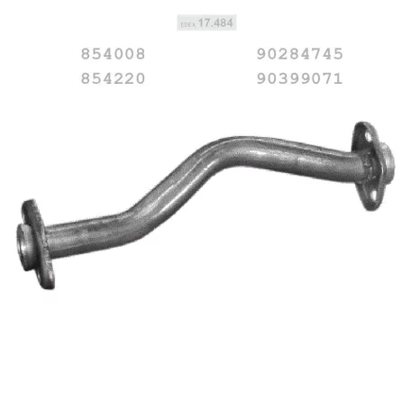 EDEX 17.484 - Kipufogó középső cső OPEL KADETT E 1.6, 1.6 D (1986-1989)