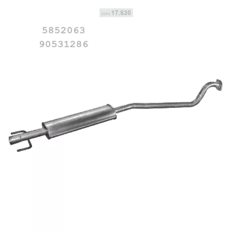 EDEX 17.530 - Kipufogó közép dob OPEL ASTRA G 1.4, 1.6 (1998-2005)