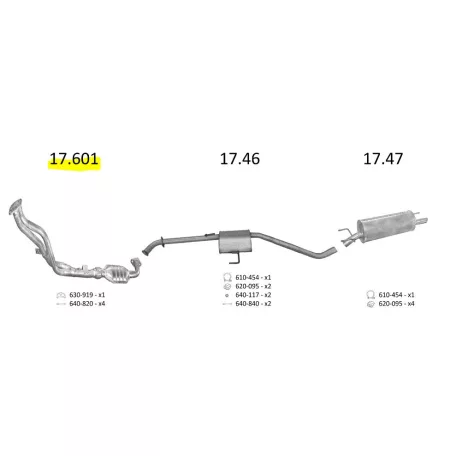 EDEX 17.601 - Opel Omega B első kipufogó cső