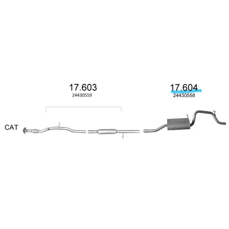 EDEX 17.604 - Opel Agila A 1.2 kipufogó hátsó dob
