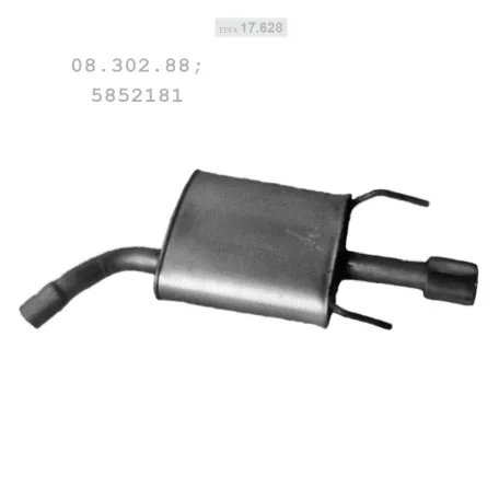 EDEX 17.628 - Kipufogó hátsó dob OPEL VECTRA C 2.0, 2.2, 3.2 (2003-2008)