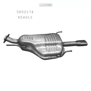   EDEX 17.680 - Kipufogó hátsó dob OPEL ZAFIRA A 2.0 (2001-2005)