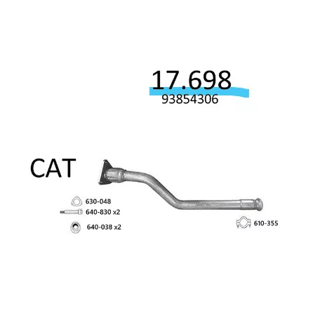 EDEX 17.698 kipufogó első cső - Nissan Primastar / Opel Vivaro / Renault Trafic